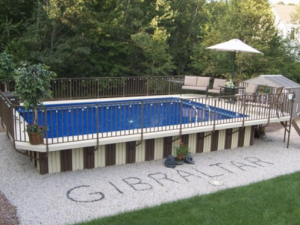 Gibraltar Pool in backyard with fencing