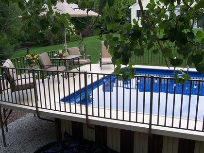 a semi-inground swimming pool from Gibraltar Pools